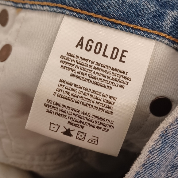 AGOLDE 100% Cotton High-Rise Parker Sz 28 Cut Off Denim Shorts - Picture 11 of 14